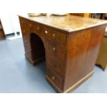 A 19th.C.WALNUT KNEEHOLE DESK.