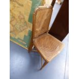 A CANE SEATED SIDE CHAIR.