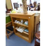 A MODERN OAK BOOKCASE.