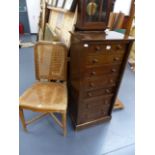 A SMALL OAK WELLINGTON CHEST.