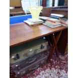 THREE VINTAGE SUITCASES AND A QTY OF EPHEMERA.
