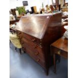 A GEO.III.MAHOGANY AND INLAID BUREAU.