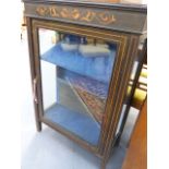 A LATE VICTORIAN INLAID DISPLAY CABINET.