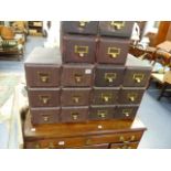 A SET OF VINTAGE FILING DRAWERS.