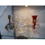 A QTY OF 19th.C.AND OTHER GLASSWARE.