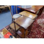 TWO OCCASIONAL TABLES, A STOOL AND A BENTWOOD CHAIR.