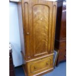 A VICTORIAN SATINBIRCH SMALL WARDROBE.