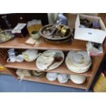 VARIOUS DINNERWARES, PLATEDWARE,BRASS,ETC.