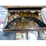 A LARGE BOX OF COPPER COINAGE.