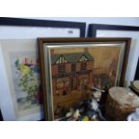 A PAIR OF WATERCOLOURS AND A NAIVE STUDY OF OLDHAM COOPERATIVE STORES.