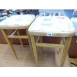 A PAIR OF RETRO KITCHEN STOOLS.