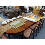 AN IMPRESSIVE GEORGIAN MAHOGANY D END EXTENDING DINING TABLE.