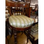 A REGENCY SIDE CHAIR AND AN INLAID PIANO STOOL.