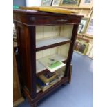 A REGENCY MAHOGANY STYLE SMALL BOOKCASE.