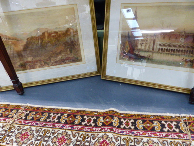 A PAIR OF SIGNED ETCHINGS GRENADA FROM THE HALCYON AND VENICE BY J A BREWER AND HENRY C BREWER.