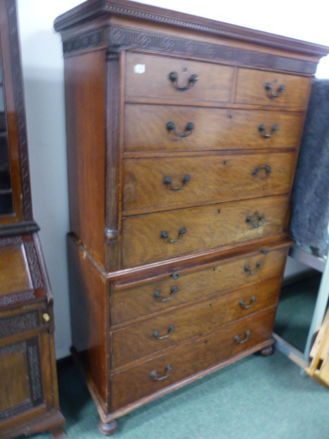 A GEO.III.MAHOGANY CHEST ON CHEST WITH BRUSHING SLIDE. - Image 2 of 20