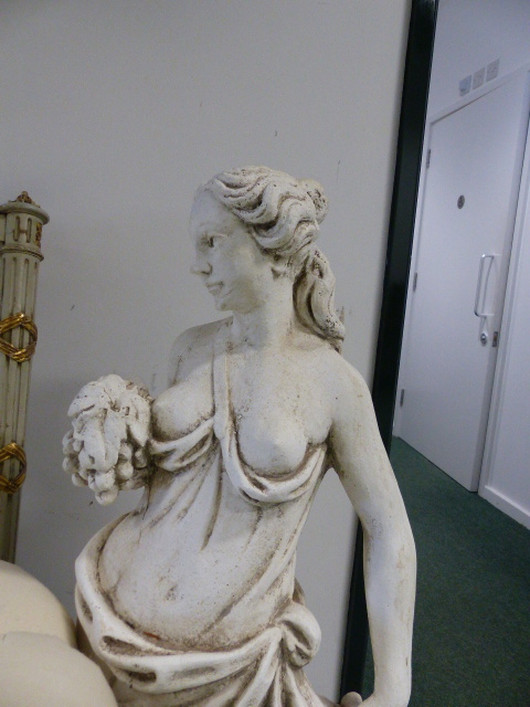 TWO LARGE CLASSICAL STYLE GARDEN FIGURES. - Image 6 of 10