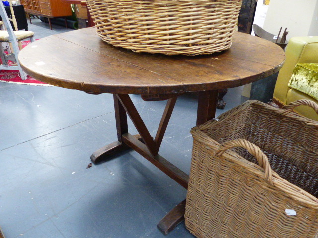 A 19th.C.OAK BILLIARD TABLE.