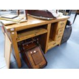 A MODERN OAK DESK.