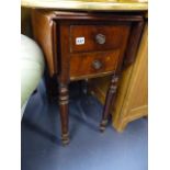 A VICTORIAN MAHOGANY WORK TABLE.