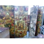 THREE VICTORIAN DECOUPAGE SCREENS.