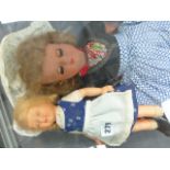 A BELGIUM VINTAGE BISQUE HEAD DOLL AND ONE OTHER.