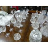 A QTY OF CUT GLASSWARE.