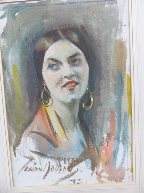 A CONTINENTAL PORTRAIT STUDY OF AN EASTERN LADY SIGNED.