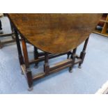 A 17th.C.STYLE COTTAGE GATELEG TABLE.