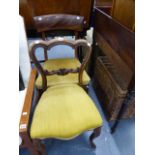 TWO VICTORIAN SIDE CHAIRS.