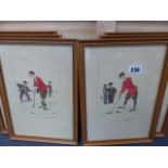 A SET OF FOUR GOLFING PRINTS.