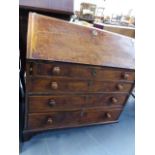 A GEORGIAN MAHOGANY BUREAU.