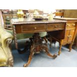 A ROSEWOOD SOFA TABLE.