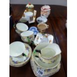 A TUSCAN TEASET, A CROWN DERBY RABBIT,ETC.