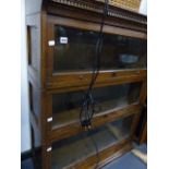 A SECTIONAL OAK BOOKCASE.