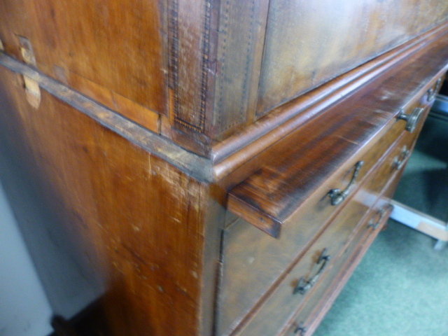 A GEO.III.MAHOGANY CHEST ON CHEST WITH BRUSHING SLIDE. - Image 8 of 20