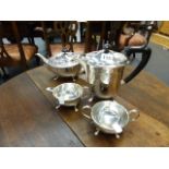 A SILVER PLATED TEASET.
