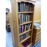 A SMALL PINE BOOKCASE.