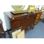 A GEORGIAN MAHOGANY MULE CHEST.