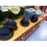 THREE TOP HATS, THREE BOWLER HATS,ETC.