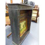 A VICTORIAN OAK BOOKCASE.