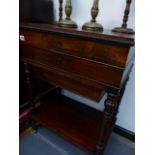 A VICTORIAN ROSEWOOD WORK TABLE.