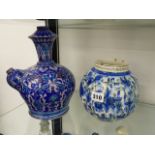 TWO ANTIQUE ISLAMIC POTTERY VESSELS.