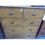 A LARGE VICTORIAN MAHOGANY CHEST OF DRAWERS.