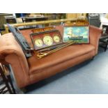 A LARGE CHESTERFIELD SETTEE.