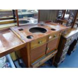 A GEORGIAN MAHOGANY WASHSTAND.