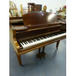 A GOOD QUALITY BABY GRAND PIANO BY CHALLON.