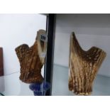 A PAIR OF ANTLER BOOKENDS.