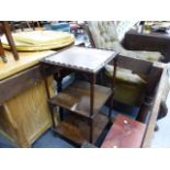 A CORNER WASHSTAND AND A THREE TIER STAND.