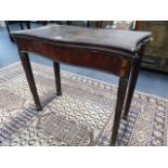 A RARE 18th.C.MAHOGANY FOLD OVER CARD TABLE.